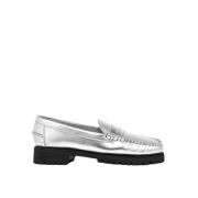 Sebago Metalliska Loafers med Lug Moccasins Gray, Dam