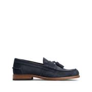 Tod's Blå Mocka Loafers med Tassel Sula Blue, Herr