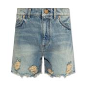 Balmain Slitna jeansshorts Blue, Dam