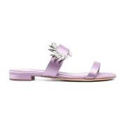 Manolo Blahnik Lila Siden Sneakers med Kristallutsmyckning Purple, Dam