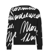 Moschino Svart Logotyp Bomullssweatshirt för Män Black, Herr