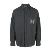 Palm Angels Monogram Overshirt Uppgradera Casual Garderob Black, Herr