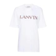 Lanvin Broderad Oversize T-Shirt White, Dam
