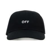 Off White Svart bomull baseballkeps Black, Herr