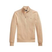 Polo Ralph Lauren Zip Polo Sweater Beige, Herr