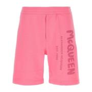 Alexander McQueen Rosa Bomull Bermuda Shorts Pink, Herr