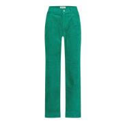 FABIENNE CHAPOT Corduroy Rak Byxa Green, Dam