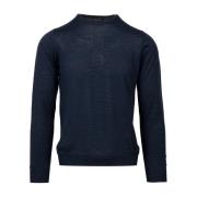 Tagliatore Blå Crew Neck Tröja Blue, Herr