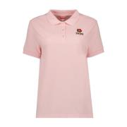 Kenzo Klassiskt Polo Shirt med Boke Flower Broderi Pink, Dam