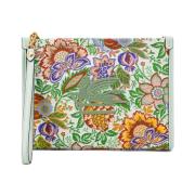 Etro Blommig Jacquard Medium Pouch med Broderat Logotyp Multicolor, Da...