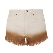 Alanui Ljusa Färger Denim Shorts Beige, Dam