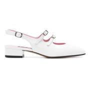 Carel Vit Patentläder Slingback White, Dam