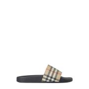 Burberry Vintage Check Slides Beige, Dam