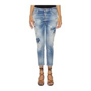 Dsquared2 Bomull Cropped Jeans Blue, Dam