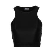 Versace Jeans Couture Svart Logo Crop Top Black, Dam