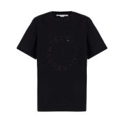 Stella McCartney T-shirt med logotyp Black, Dam