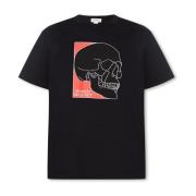 Alexander McQueen Tryckt T-shirt Black, Herr