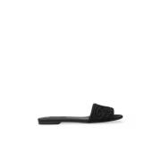 Dolce & Gabbana Slide Sandaler med Hjärtbroderi Black, Dam