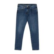 PS By Paul Smith Blå Jeans med Appliqué Logo och Tapered Ben Blue, Her...