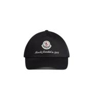 Moncler Svart Bomull Baseballkeps med Logo 1952 Black, Herr