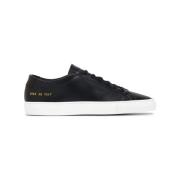 Common Projects Svarta Läder Låga Sneakers Black, Dam