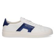 Santoni Double Buckle Low Top Sneaker White, Herr