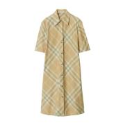 Burberry Beige Vintage Check Klänning Beige, Dam