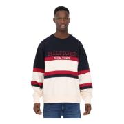 Tommy Hilfiger Bomull Logo Monogram Färgblock Tröja Multicolor, Herr