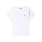 Twinset Oval T-shirt med tillbehör White, Dam