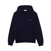 Lacoste Ekologisk Borstad Bomull Hoodie Blue, Herr