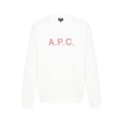 A.p.c. Mjuk Weft Fleece Sweatshirt White, Herr