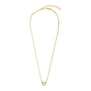 Salvatore Ferragamo Guld Kristallhänge Halsband Yellow, Dam