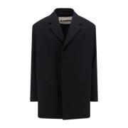 Jil Sander Svart Ullblazer med Dold Stängning Black, Herr