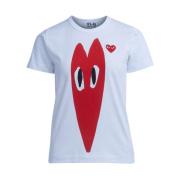 Comme des Garçons Play Dam T-shirt med hjärttryck White, Dam