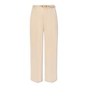 Zimmermann Plisserade byxor Beige, Dam