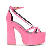 Balmain Cam Suede Platform Sandaler Pink, Dam