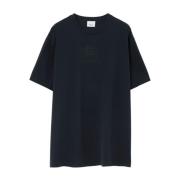 Burberry Blå EKD Bomull T-Shirt med Broderad Logotyp Blue, Herr