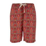 Drole de Monsieur Röda Ornament Shorts Red, Herr