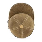 JW Anderson Mini Cap Crossbody Väska i Cappuccino Suede Brown, Herr