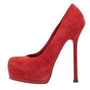 Yves Saint Laurent Vintage Pre-owned Mocka klackskor Red, Dam