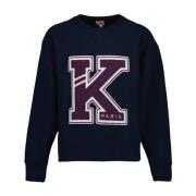 Kenzo Oversized Sweatshirt med Broderad Logotyp Blue, Herr