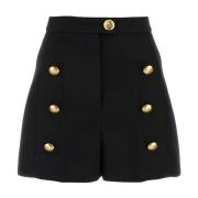 Alexander McQueen Svarta ullshorts Black, Dam