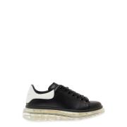 Alexander McQueen Svarta Sneakers med Stor Genomskinlig Sula Black, Da...