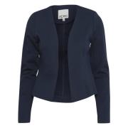 ICHI Kort Blazer för Kvinnor Blue, Dam