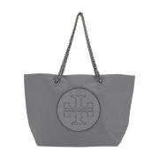 Tory Burch Grå Nylon Toteväska med Kedjehandtag Gray, Dam