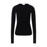 Sportmax Svart Jerseytopp med Axel Detalj Black, Dam