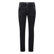 Dsquared2 Slitna Slim-fit Svarta Jeans Black, Herr