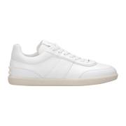 Tod's Vita Läder Sneakers med Präglat Logotyp White, Herr