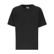 Khaite Svart Bomull T-shirt med Logopatch Black, Dam