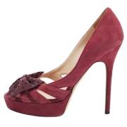 Jimmy Choo Pre-owned Pre-owned Mocka klackskor Purple, Dam